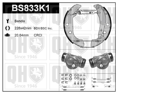 QUINTON HAZELL Комплект тормозных колодок BS833K1